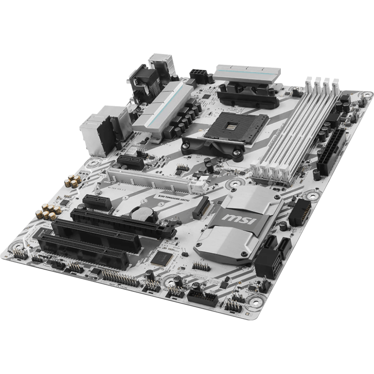 Placa Mãe MSI B350 Tomahawk Arctic, Chipset B350, AMD AM4, ATX, DDR4