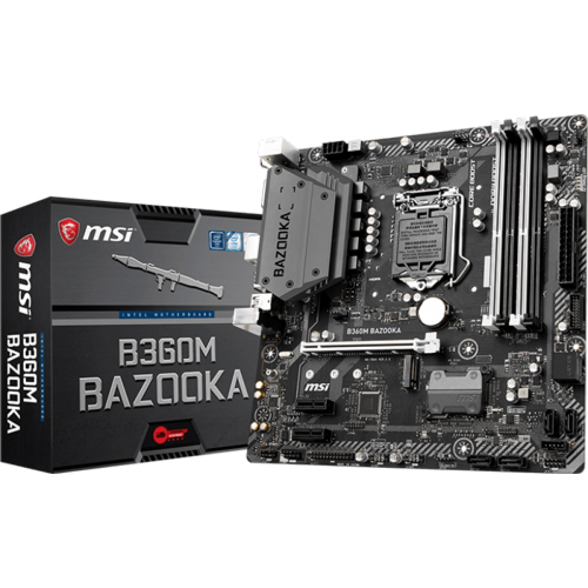 Placa Mãe MSI B360M BAZOOKA, Chipset B360, Intel LGA 1151, mATX, DDR4