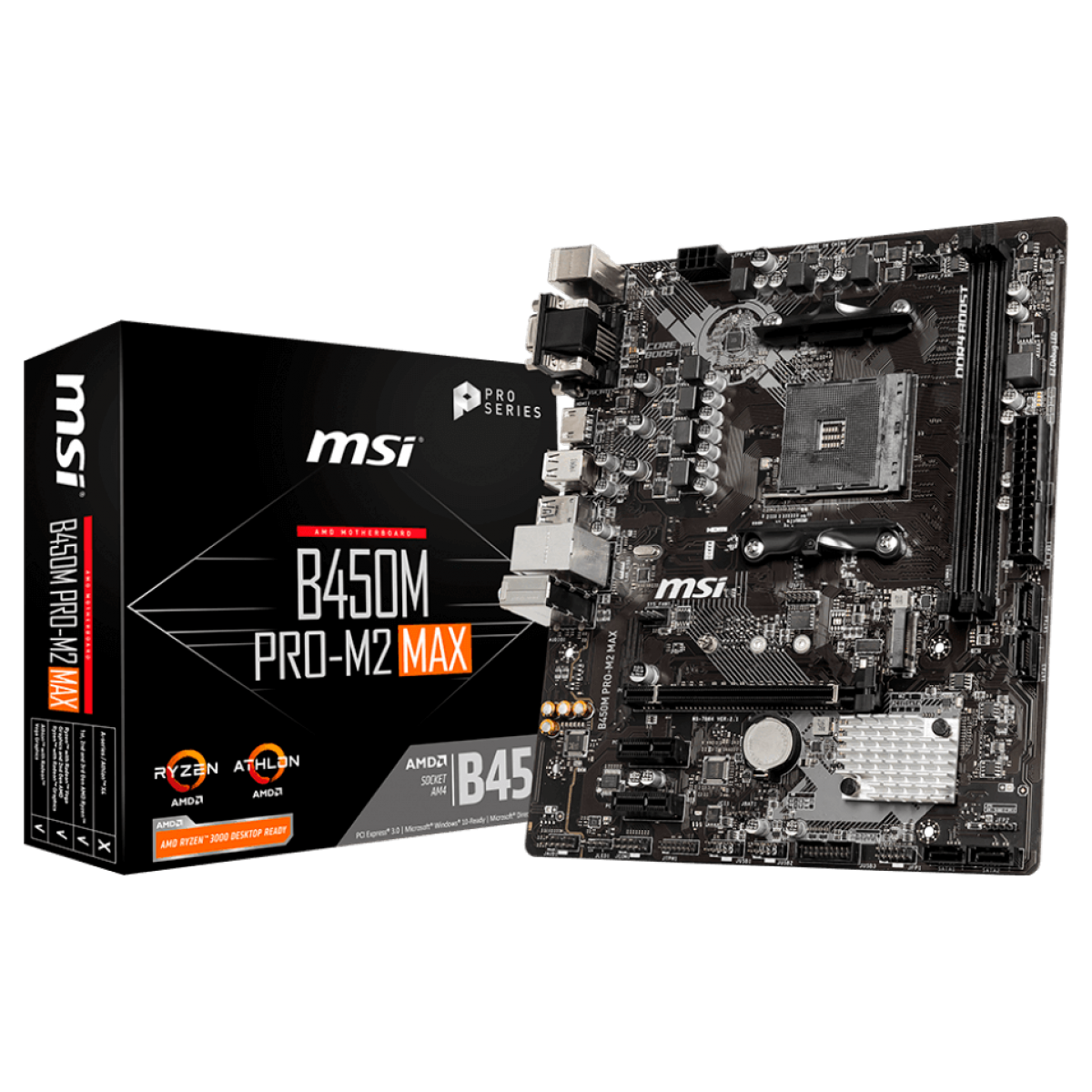 Placa Mãe MSI B450M PROM2 MAX, Chipset B450, AMD AM4, mATX, DDR4
