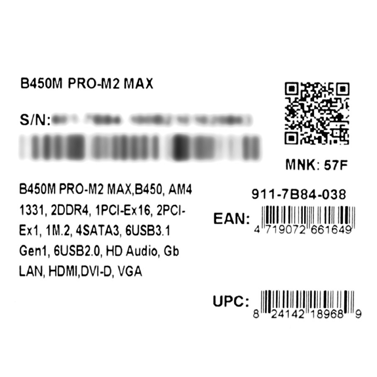 Placa Mãe MSI B450M PRO-M2 MAX, Chipset B450, AMD AM4, mATX, DDR4