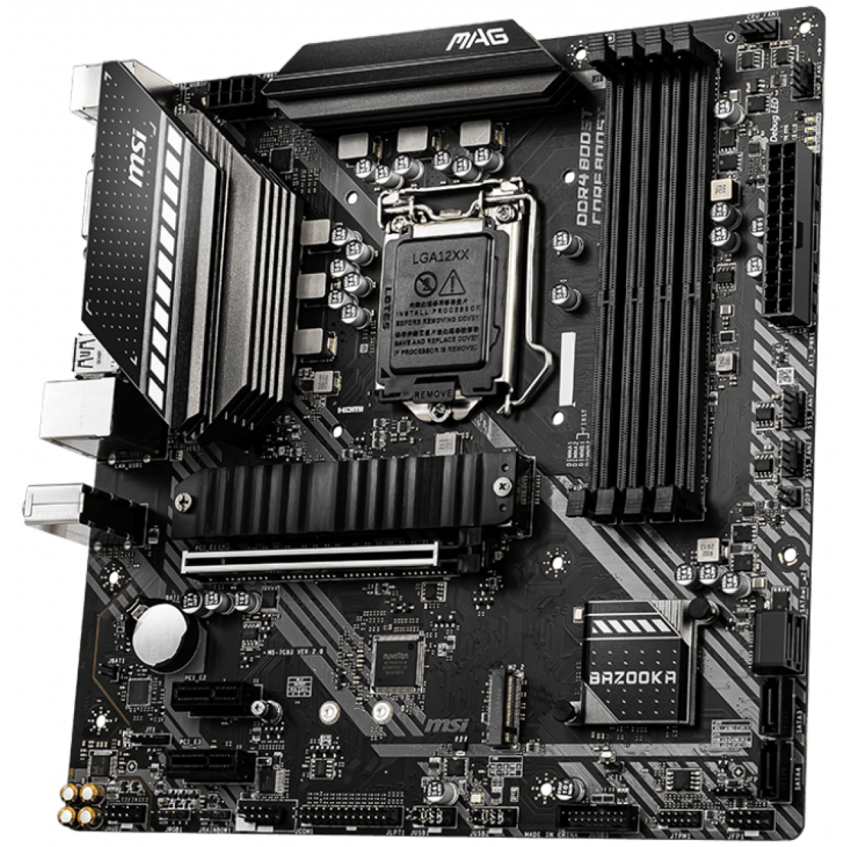 Placa Mãe MSI B460M BAZOOKA, Chipset B460M, INTEL LGA 1200, mATX, DDR4