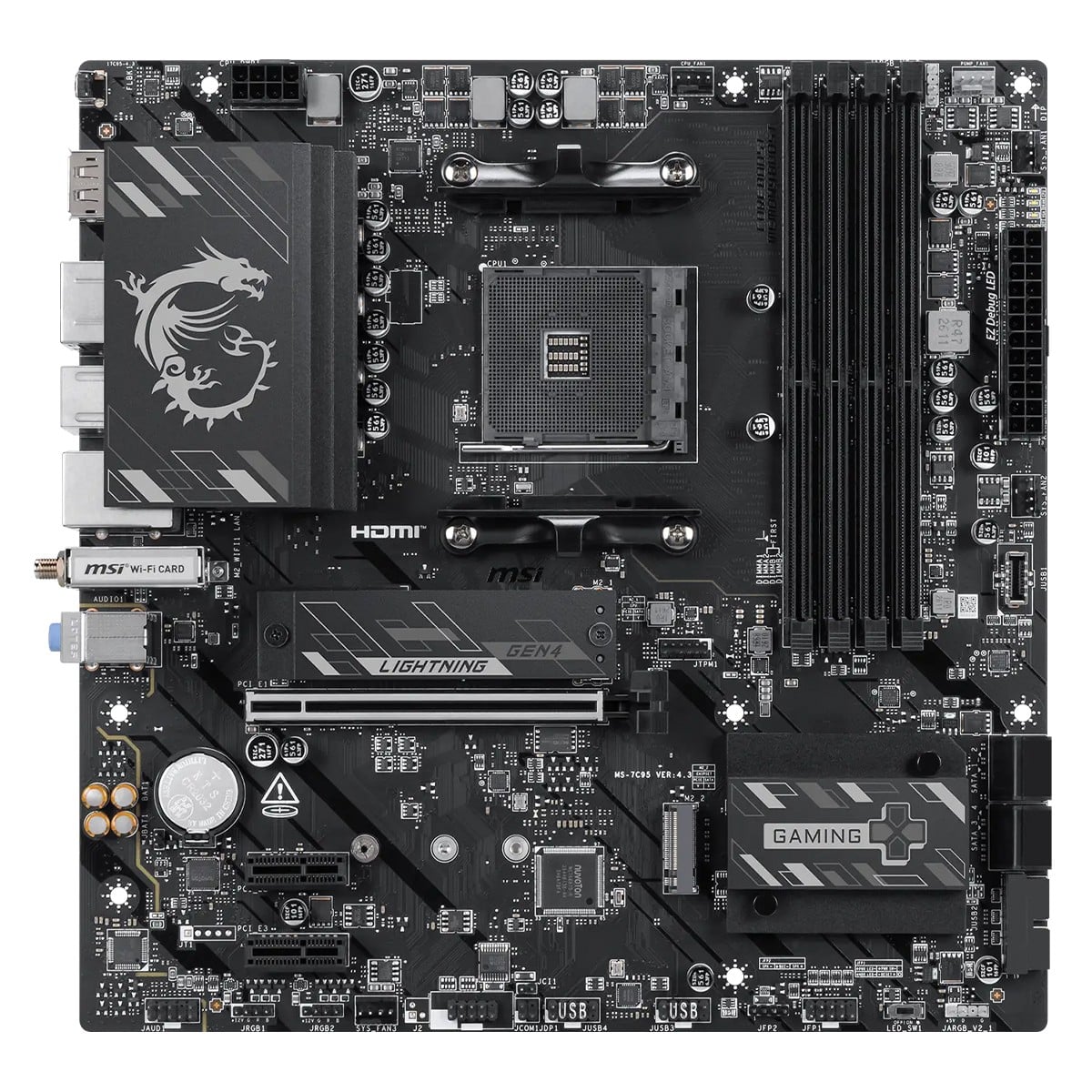 Placa Mãe MSI B550M Gaming Plus WIFI6E, Chipset B550, AMD AM4, mATX, DDR4