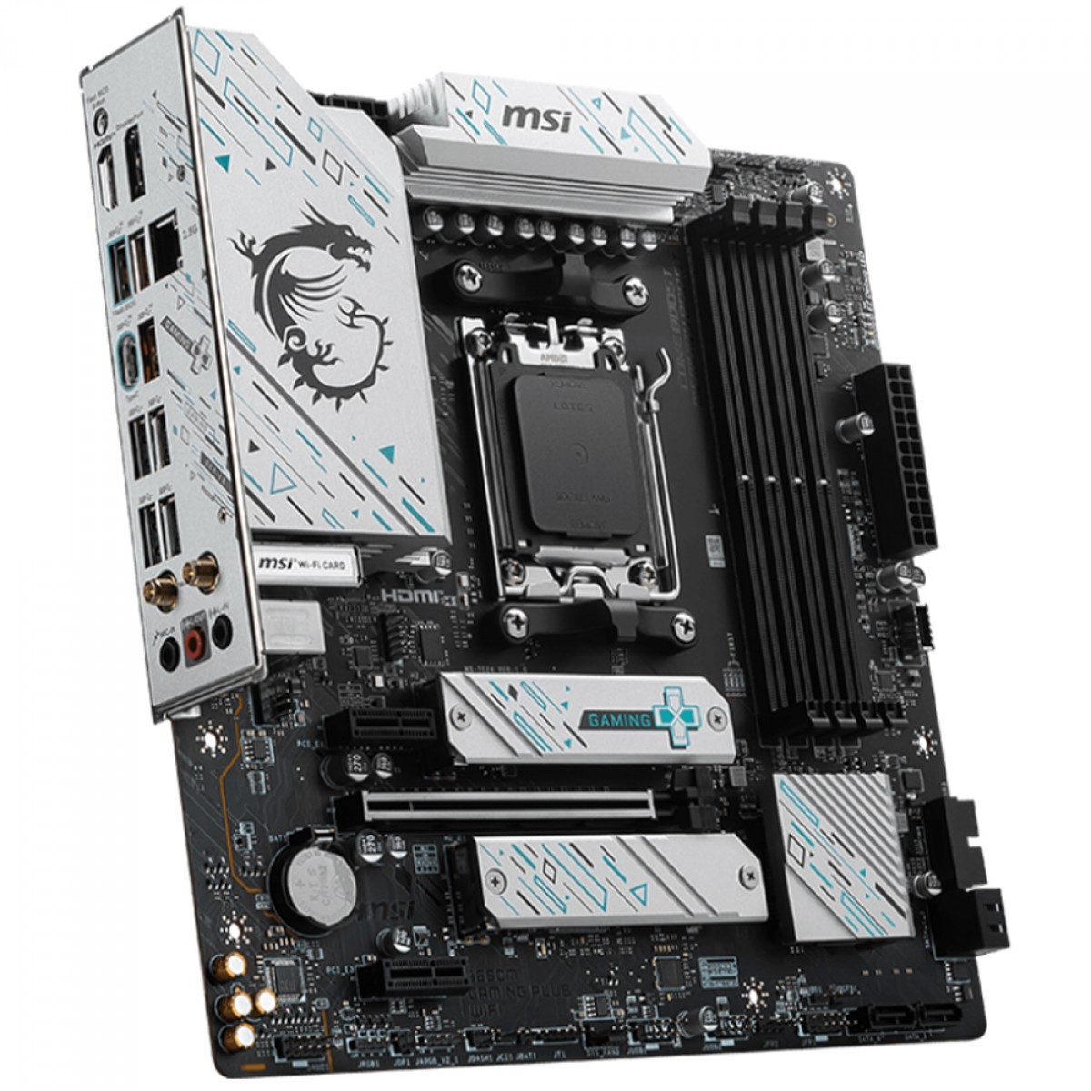 Placa Mãe MSI B650M Gaming Plus WIFI, Chipset B650, AMD AM5, MATX, DDR5, 911-7E24-001