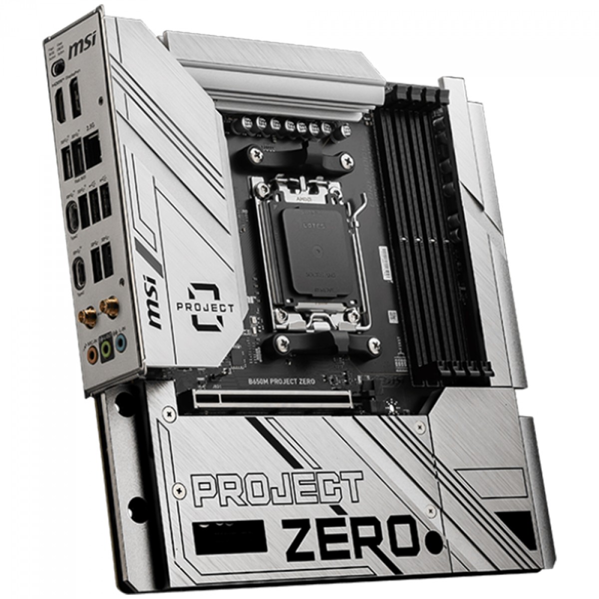 Placa Mãe MSI B650M Project Zero, Chipset B650, WIFI, AMD AM5, MATX, DDR5