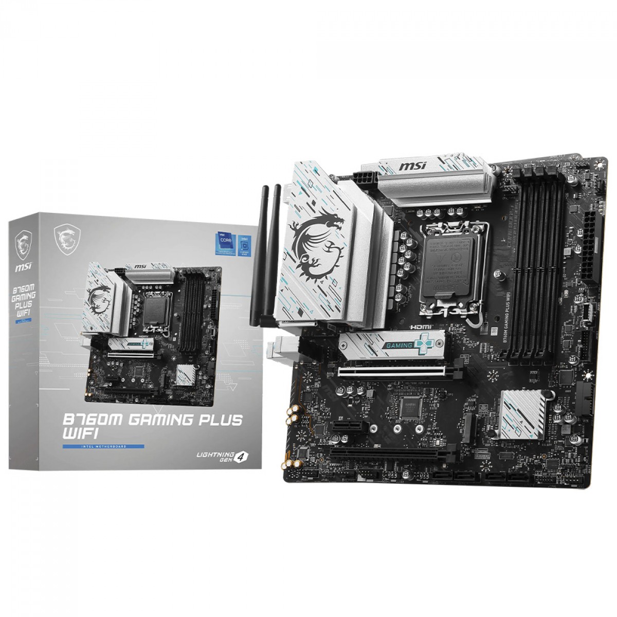 Placa Mãe MSI B760M Gaming Plus WIFI, Chipset B760, Intel LGA 1700