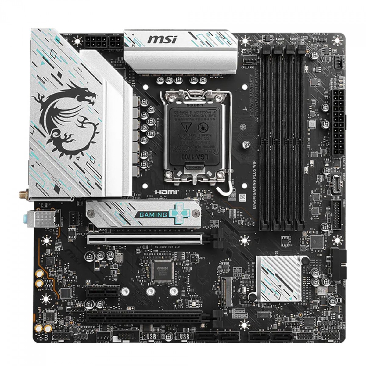 Placa Mãe MSI B760M Gaming Plus WIFI, Chipset B760, Intel LGA 1700, MATX, DDR5