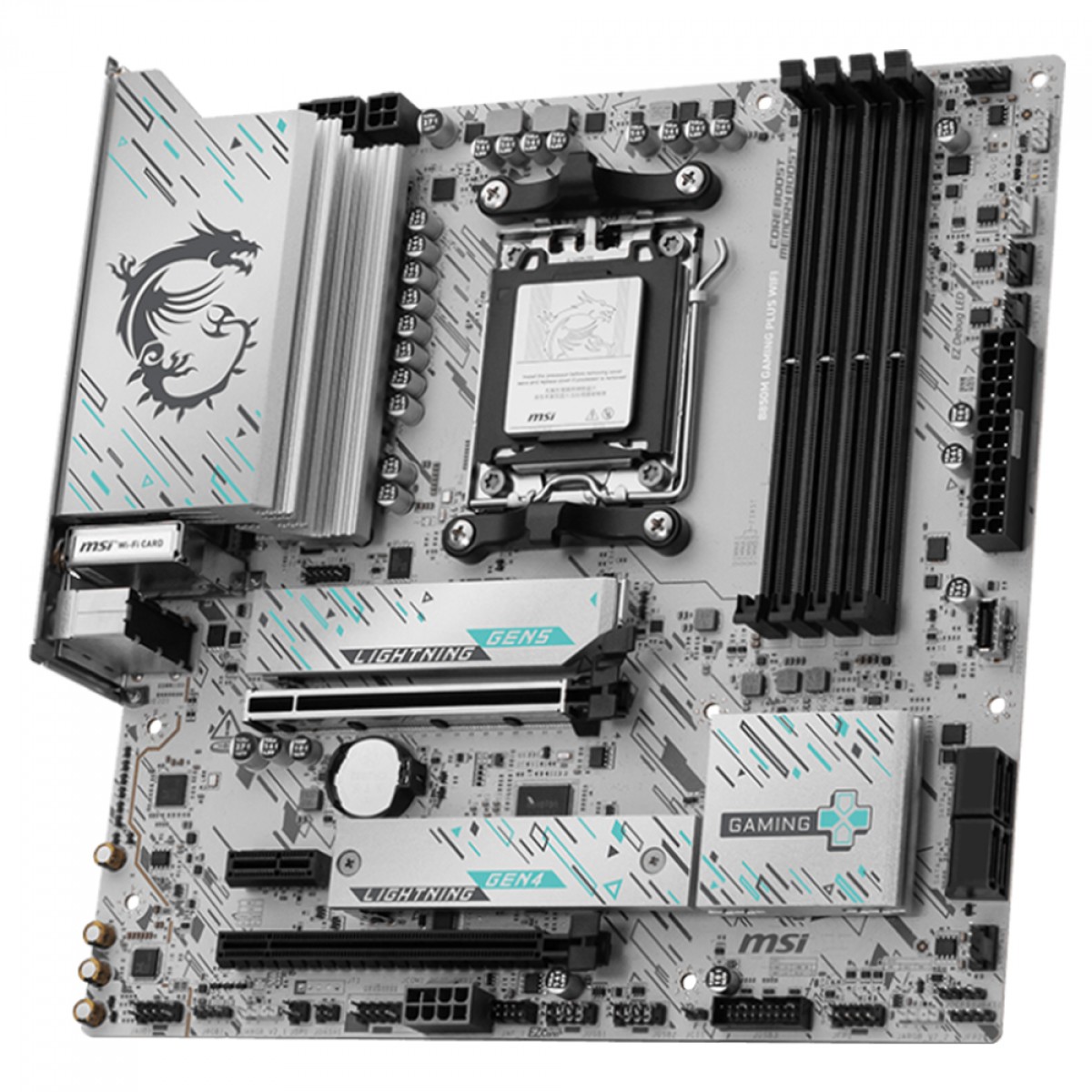 Placa Mãe MSI B850M Gaming PLUS WIFI, Chipset B850, AMD AM5, mATX, DDR5