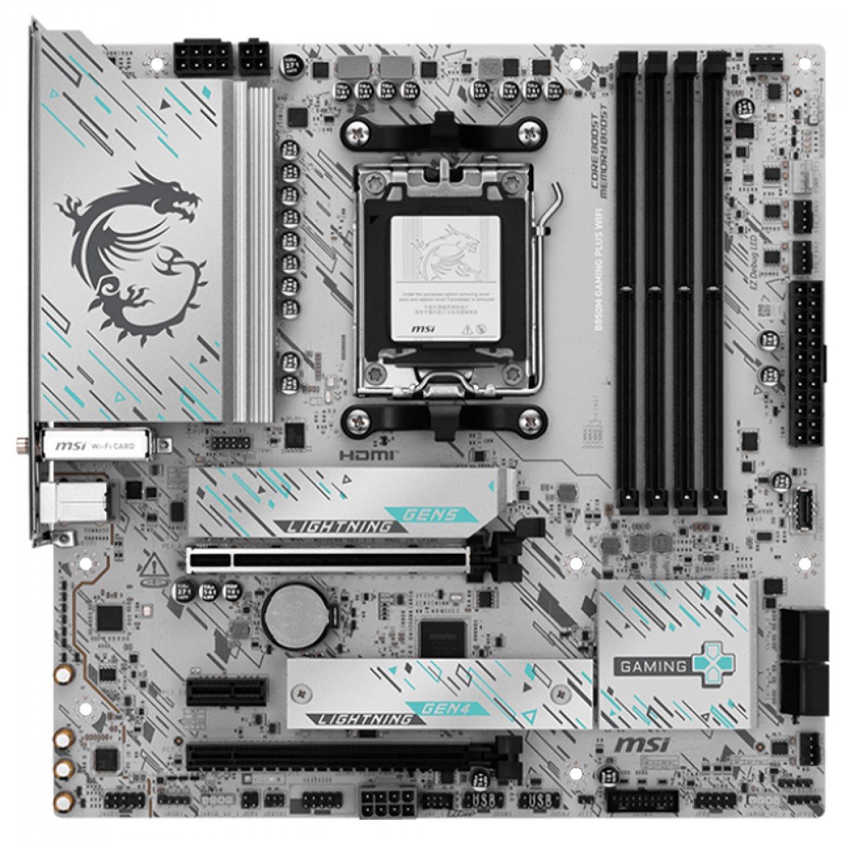 Placa Mãe MSI B850M Gaming PLUS WIFI, Chipset B850, AMD AM5, mATX, DDR5