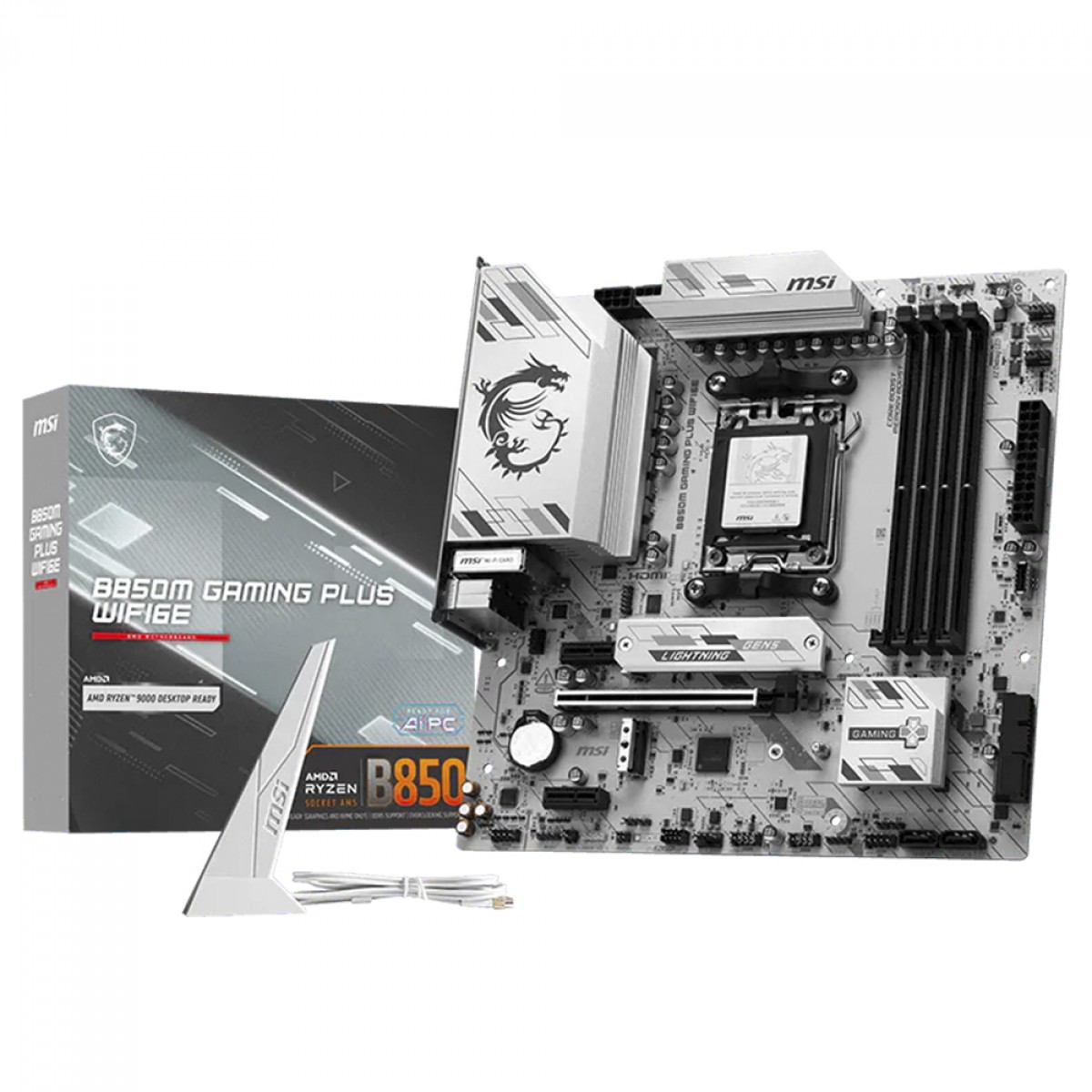Placa Mãe MSI B850M Gaming PLUS WIFI6E, Chipset B850, AMD AM5, mATX, DDR5