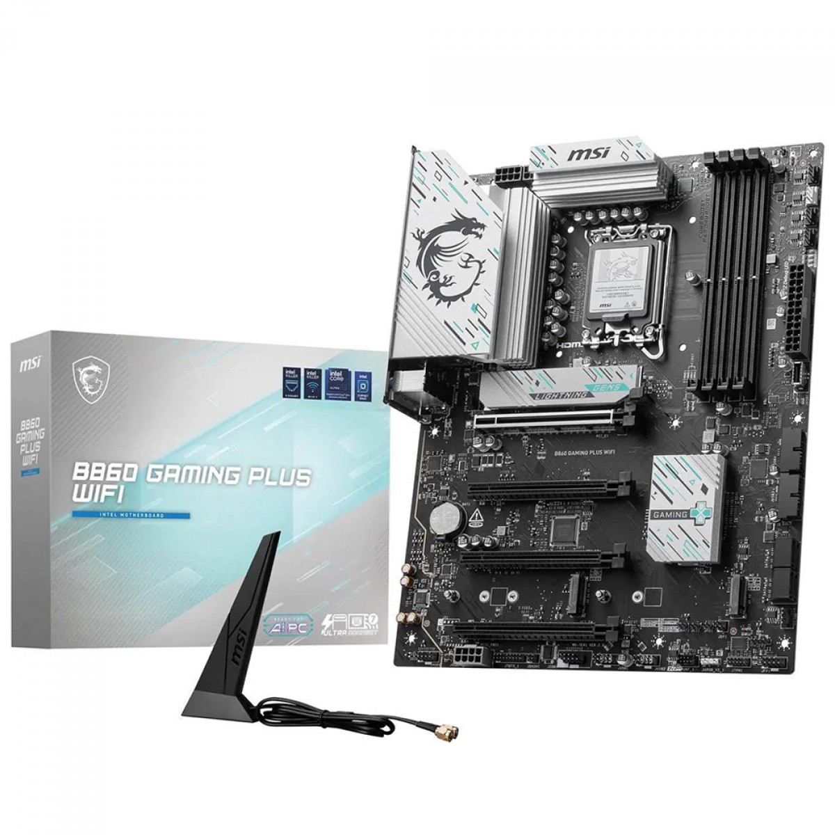 Placa Mãe MSI B860 Gaming Plus WIFI, Chipset B860, Intel LGA 1851, ATX, DDR5