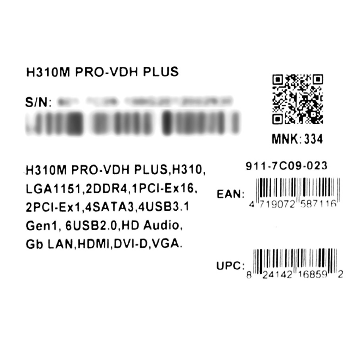 Placa Mãe MSI H310M PRO-VDH Plus, Chipset H310, Intel LGA 1151, mATX, DDR4