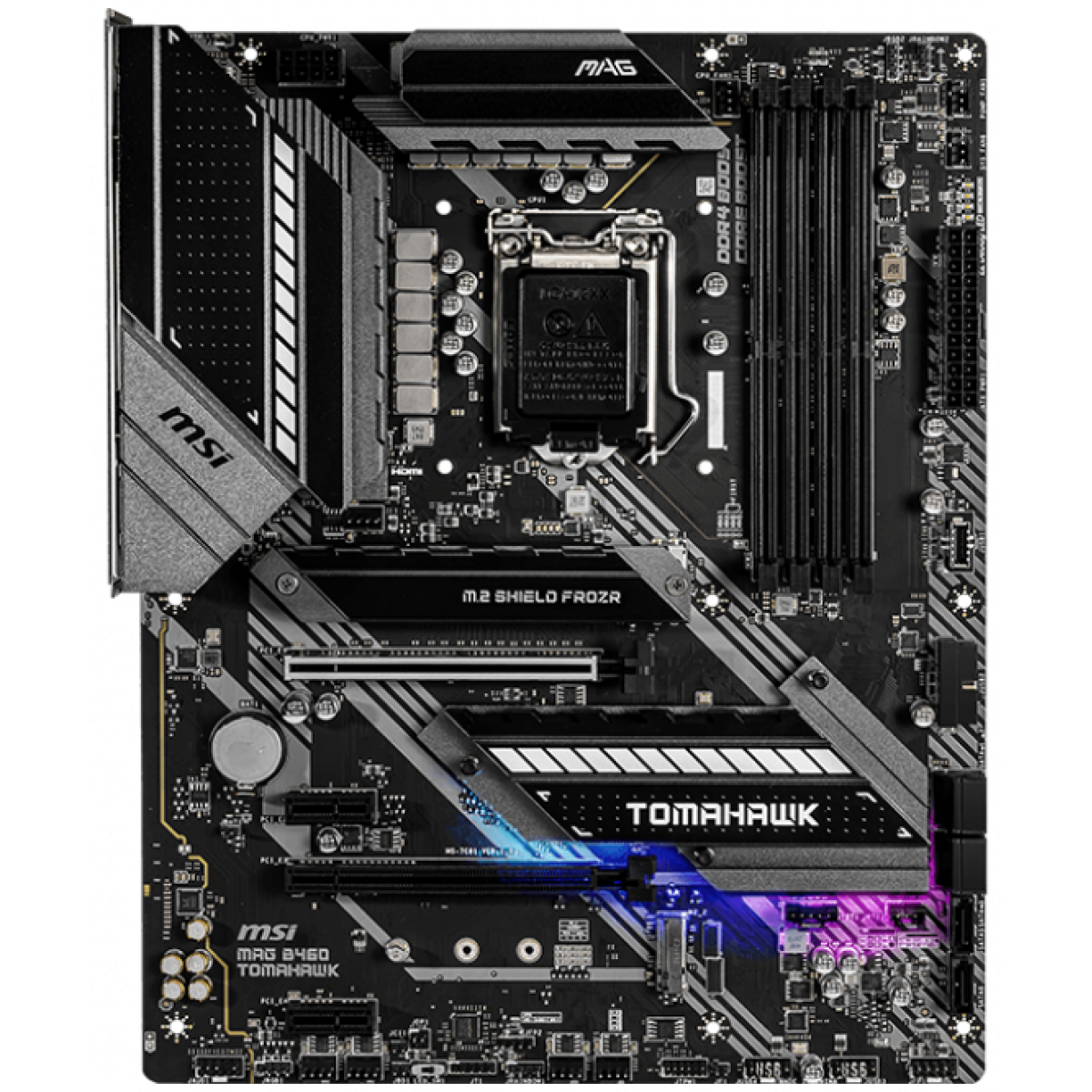 Placa Mãe MSI MAG B460 TOMAHAWK, Chipset B460, INTEL LGA 1200, ATX, DDR4, 911-7C81-006 - Open Box
