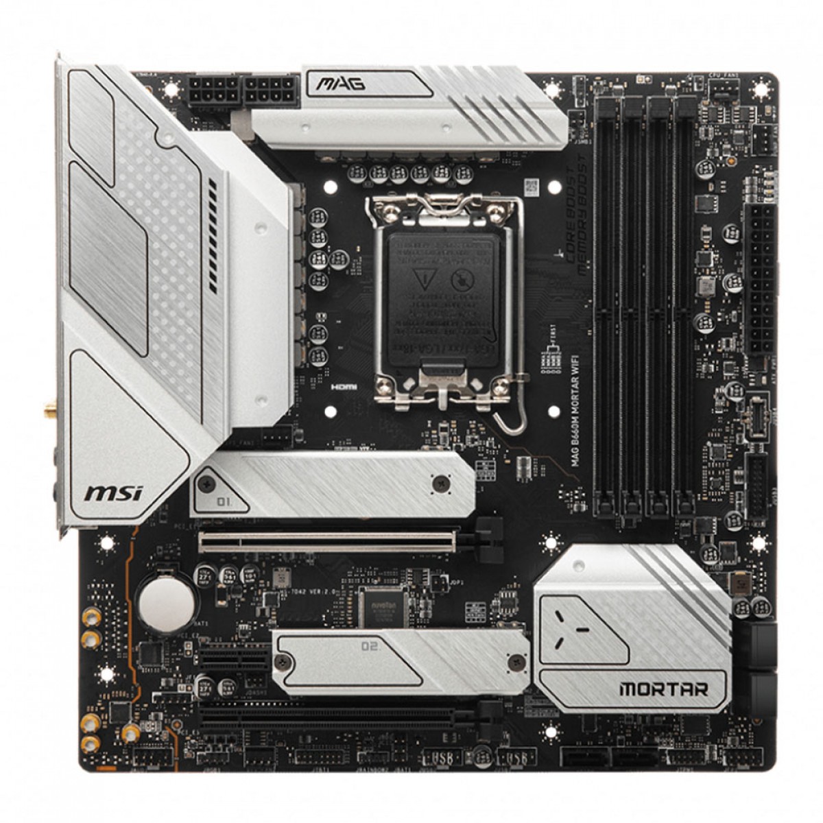 Placa Mãe MSI MAG B660M MORTAR WIFI, Chipset B660M, Intel LGA 1700, mATX, DDR5, 911-7D42-022