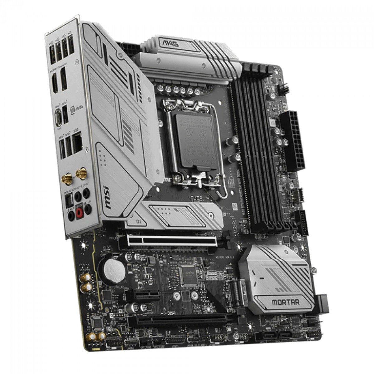 Placa Mãe MSI MAG B760M Mortar Wi-Fi, Chipset B760, Intel LGA 1700, MATX, DDR4, 911-7E01-008