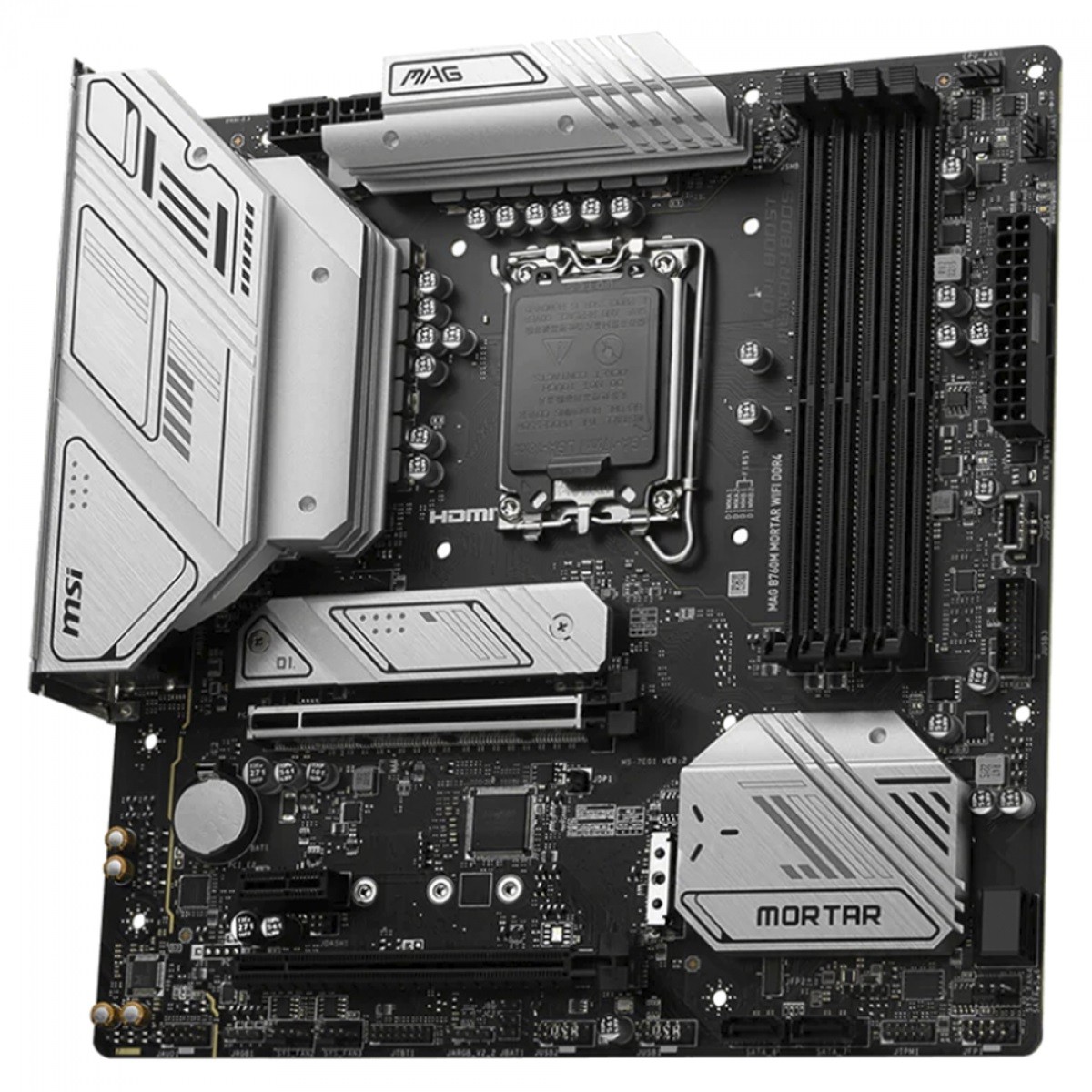 Placa Mãe MSI MAG B760M Mortar Wi-Fi, Chipset B760, Intel LGA 1700, MATX, DDR4, 911-7E01-008