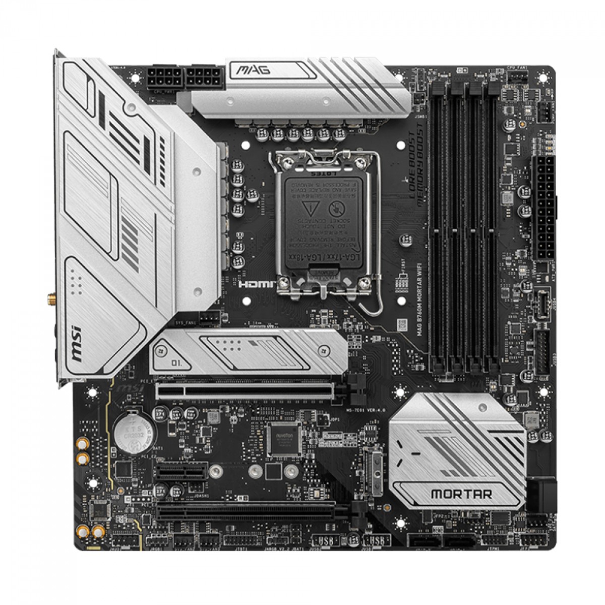 Placa Mãe MSI MAG B760M MORTAR WIFI, Chipset B760, Intel LGA 1700, MATX, DDR5, 911-7E01-012
