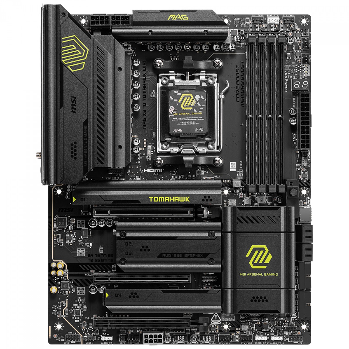 Placa Mãe MSI MAG X870 Tomahawk Wi-Fi, Chipset X870, AMD AM5, ATX, DDR5