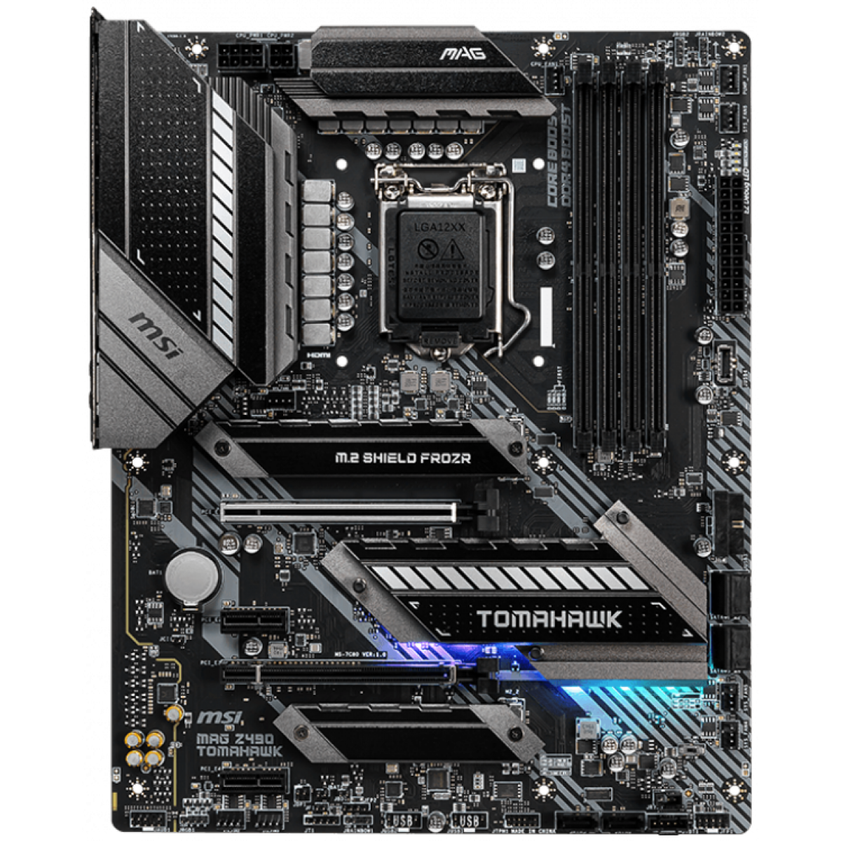 Placa Mãe MSI, Mag Z490 Tomahawk, Chipset Z490, Intel LGA1200, ATX, DDR4