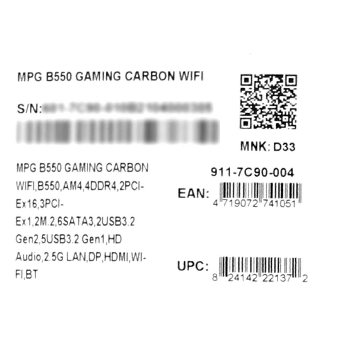 Placa Mãe MSI, MPG B550 Gaming Carbon WIFI, Chipset B550, AMD AM4, ATX, DDR4