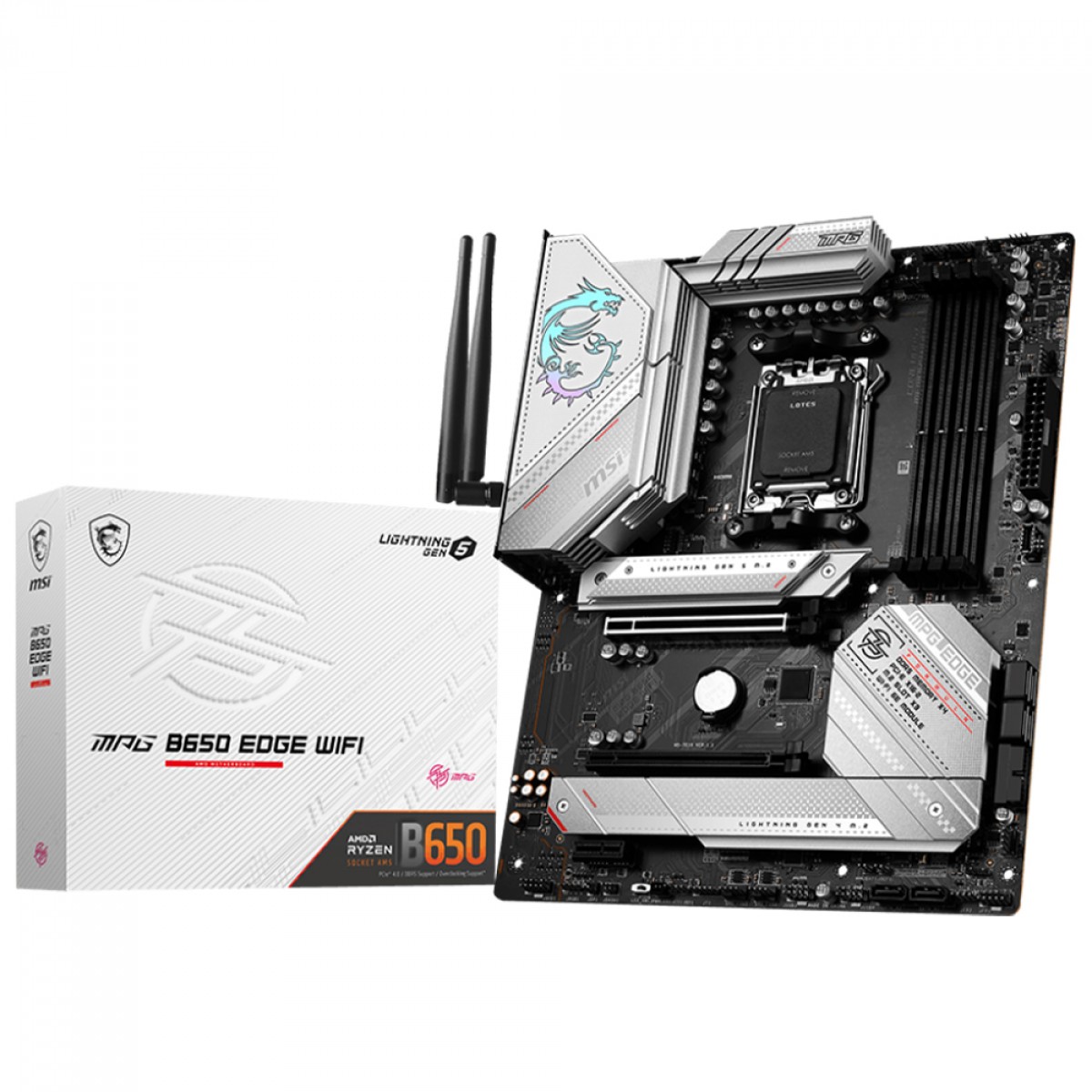 Placa Mãe MSI MPG B650 EDGE WIFI, Chipset B650, AMD AM5, ATX, DDR5, 911-7E10-002