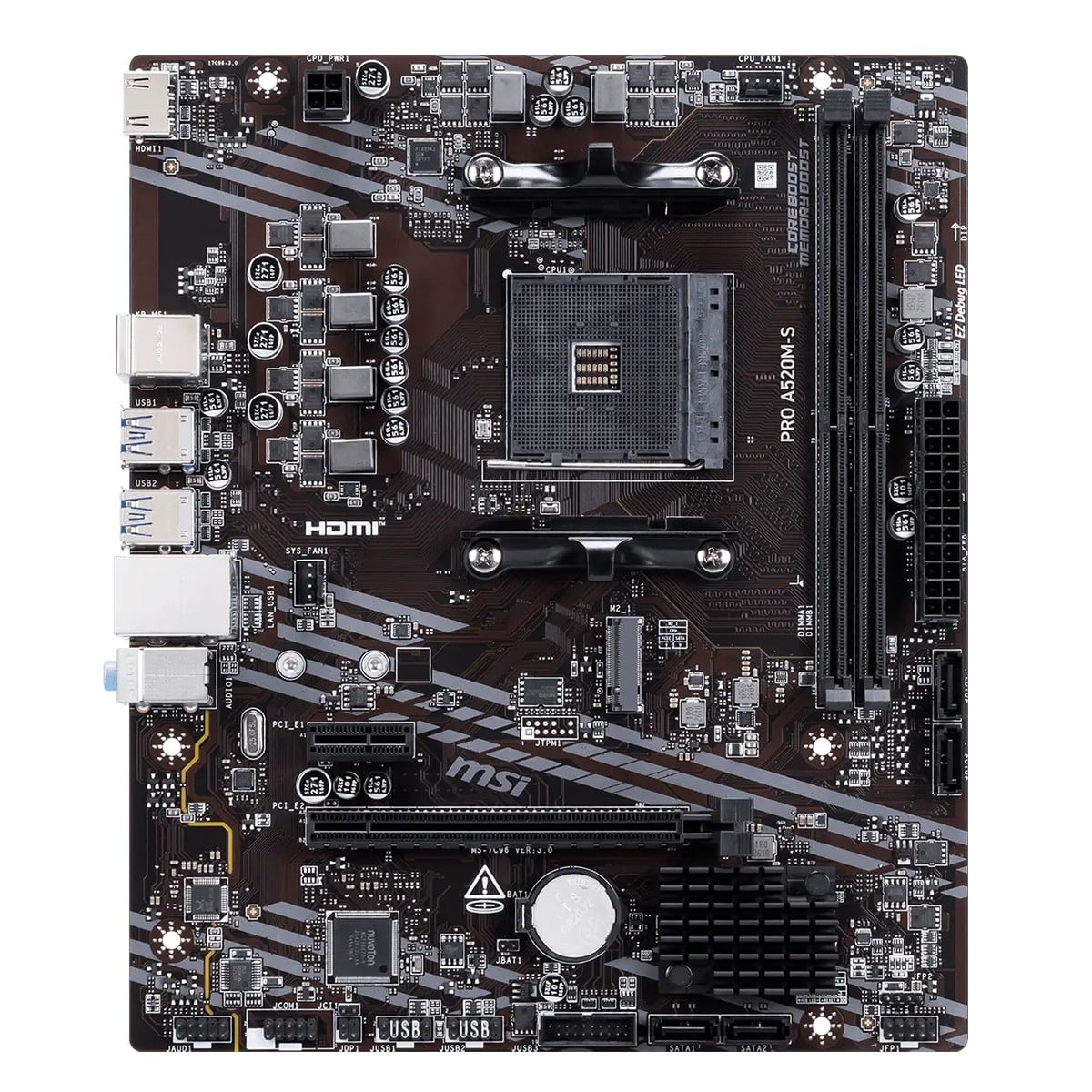 Placa Mãe MSI PRO A520M-S, Chipset A520, AMD AM4, mATX, DDR4