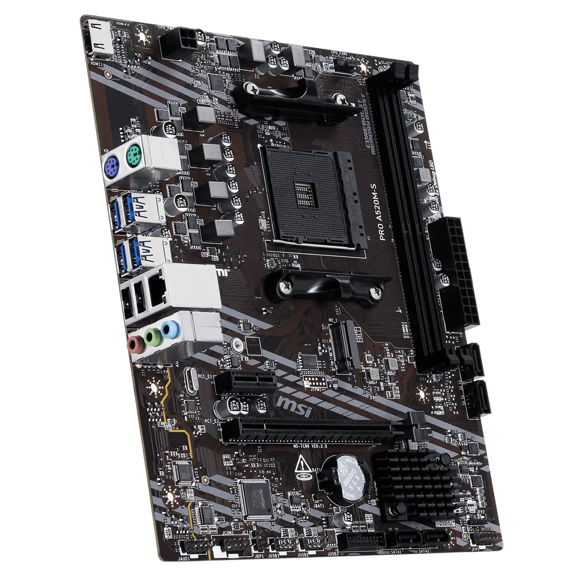 Placa Mãe MSI PRO A520M-S, Chipset A520, AMD AM4, mATX, DDR4