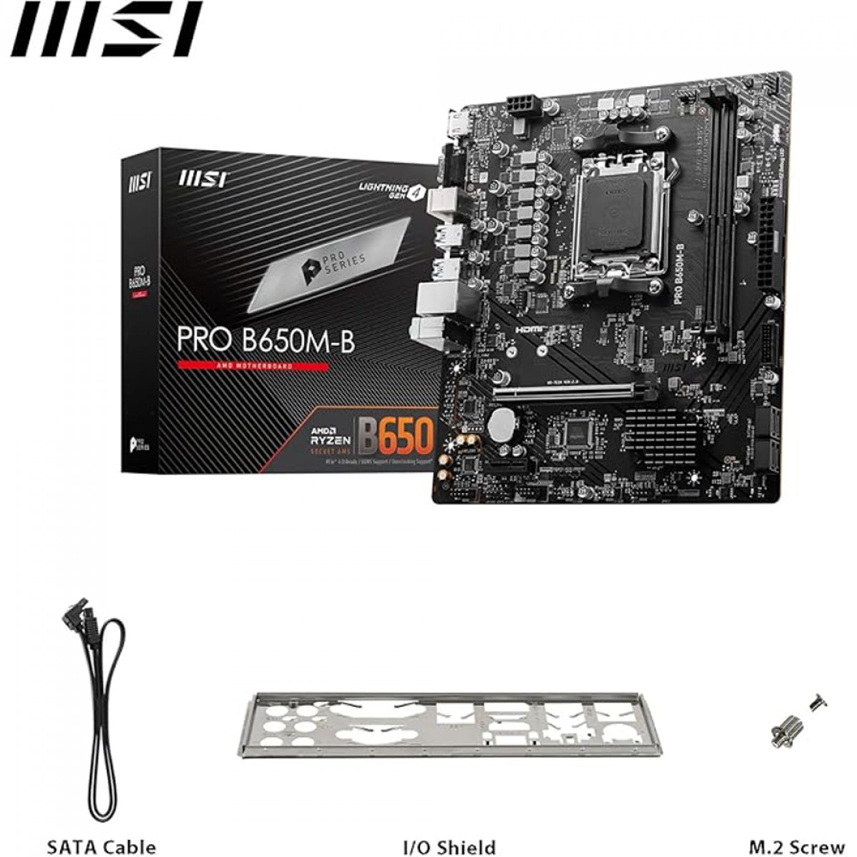 Placa Mãe MSI PRO B650M-B, Chipset B650, AMD AM5, mATX, DDR5, 911