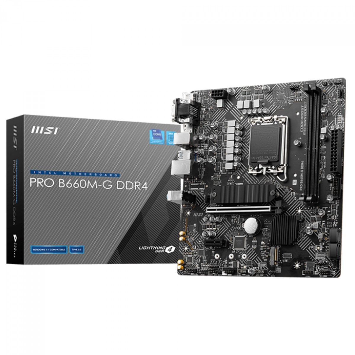Placa Mãe MSI PRO B660M-G, Chipset B660, Intel LGA 1700, M-ATX, DDR4,  911-7D45-008