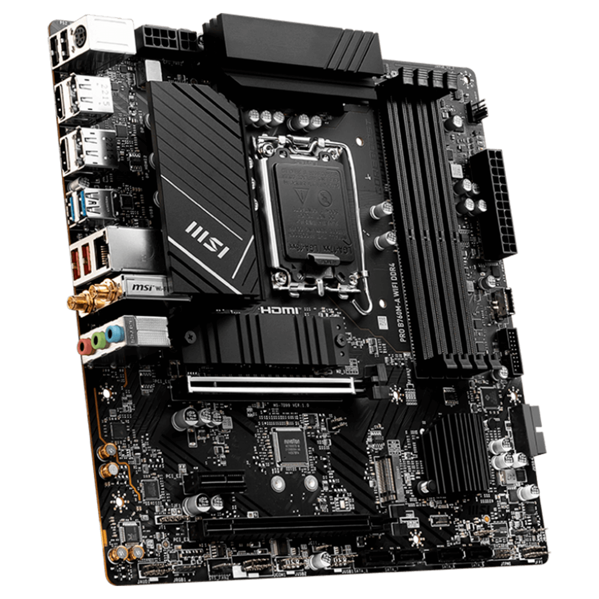 Placa Mãe MSI PRO B760M-A WIFI, Chipset B760, Intel LGA 1700, mATX, DDR4, 911-7D99-003