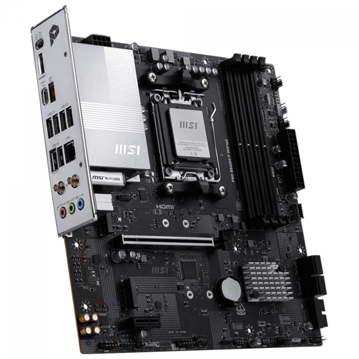 Placa Mãe MSI PRO B840M-P WiFi6E, Chipset B840, AMD AM5, mATX, DDR5