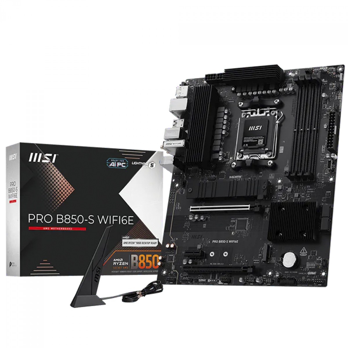 Placa Mãe MSI PRO B850-S WIFI6E, Chipset B850, AMD AM5, ATX, DDR5