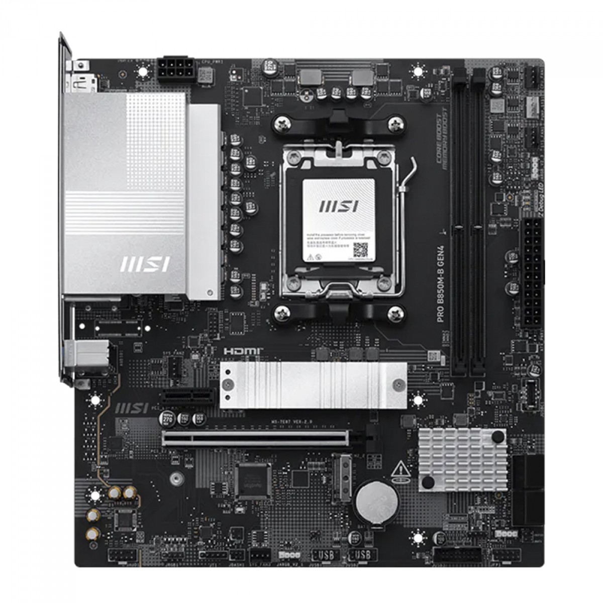 Placa Mãe MSI PRO B850M-B GEN4, Chipset B850, AMD AM5, MATX, DDR5