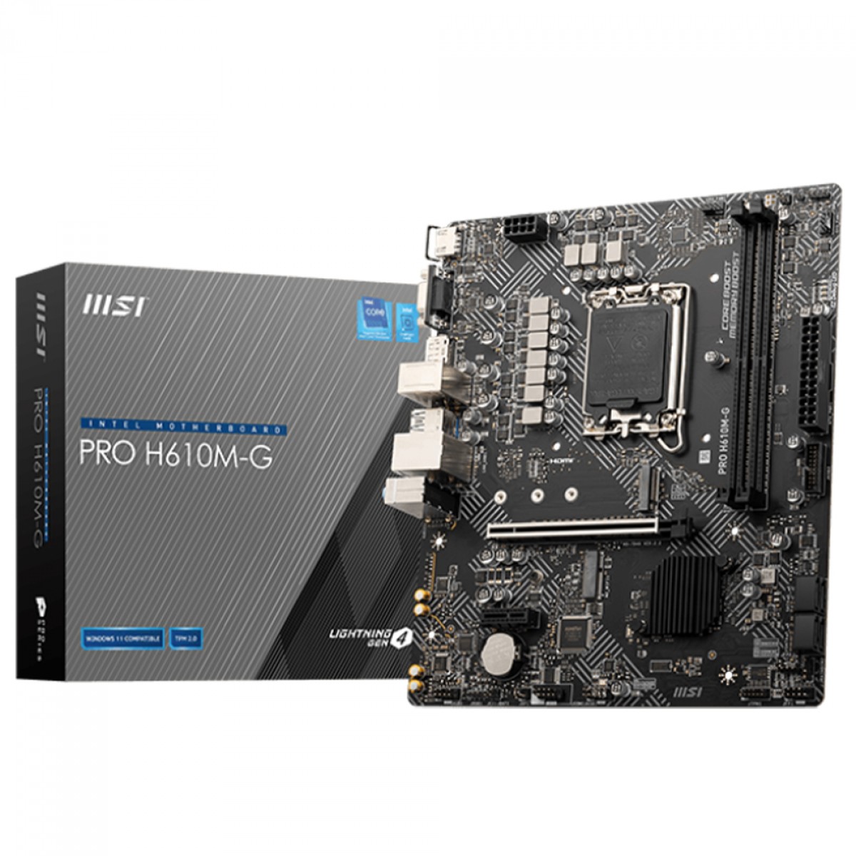 Placa Mãe MSI PRO H610M-G, Chipset H610, Intel LGA 1700, M-ATX, DDR5