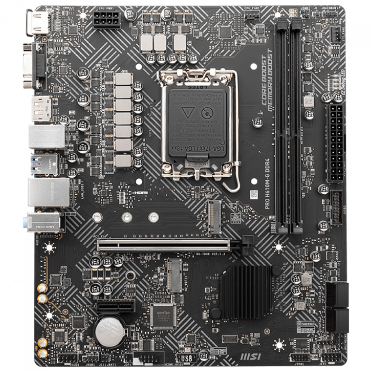 Placa Mãe MSI PRO H610M-G DDR4, Chipset H610, Intel LGA 1700, M-ATX, 911-7D46-097