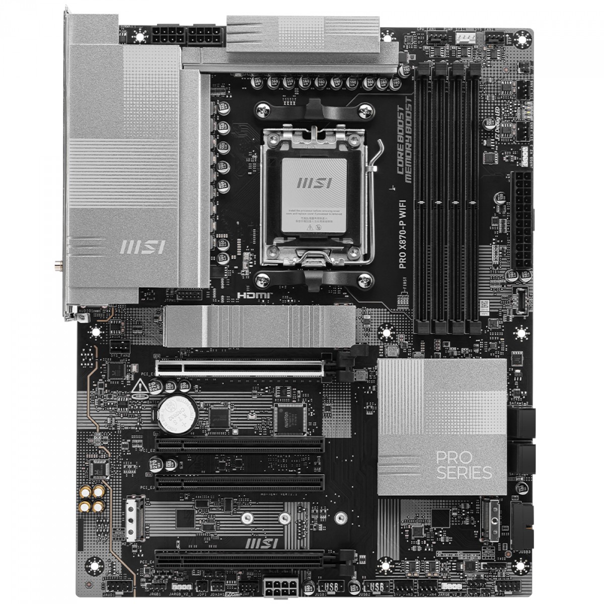 Placa Mãe MSI PRO X870-P Wi-Fi, Chipset X870, AMD AM5, ATX, DDR5