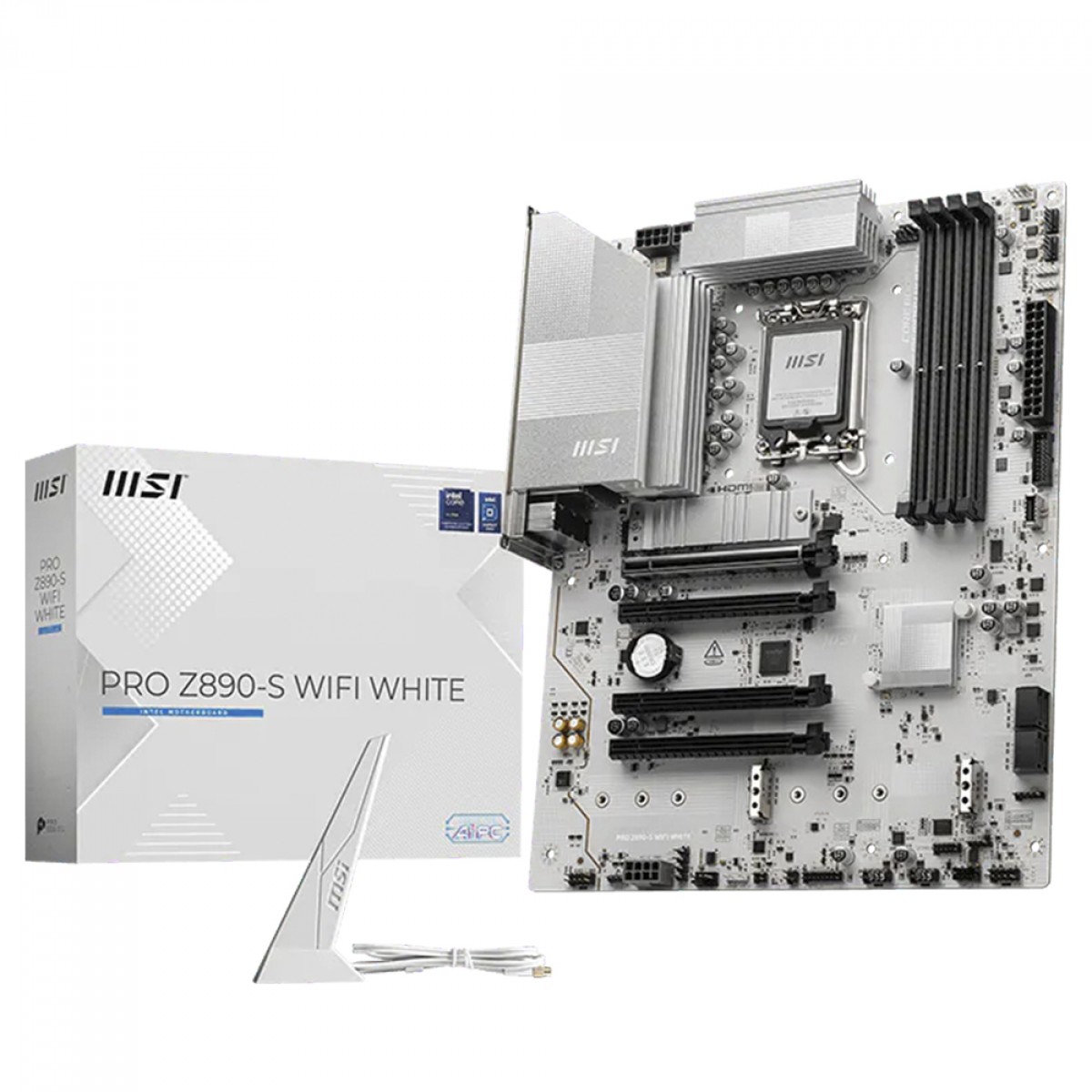 Placa Mãe MSI PRO Z890-S WIFI WHITE, Chipset Z890, Intel LGA 1851, ATX, DDR5, 911-7E54-003