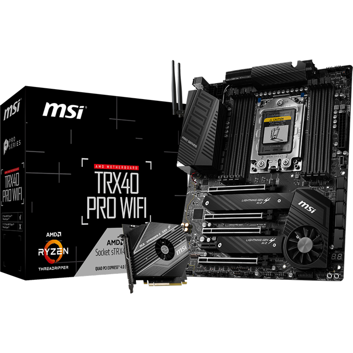 Placa Mãe MSI TRX40 PRO Wifi, Chipset TRX40, Wi-Fi, AMD TRX4, ATX, DDR4