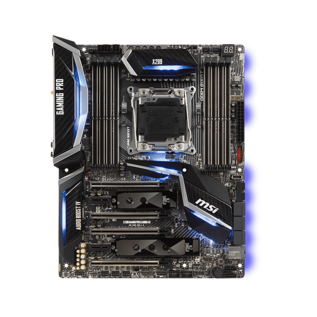 Placa Mãe MSI X299 GAMING PRO CARBON AC, Chipset X299, Intel LGA