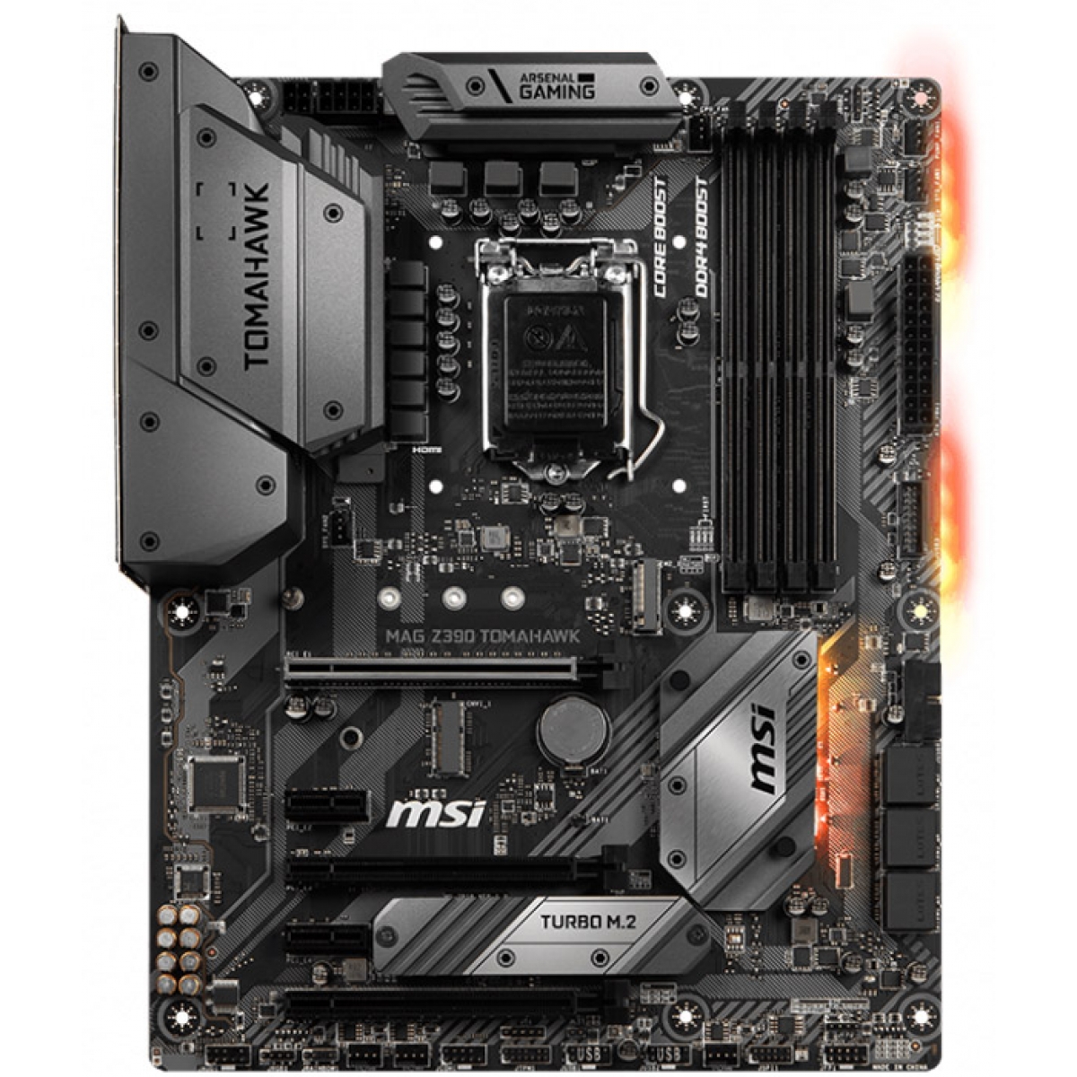 Placa Mãe MSI Z390 Mag Tomahawk, Chipset Z390, Intel LGA 1151, ATX, DDR4 