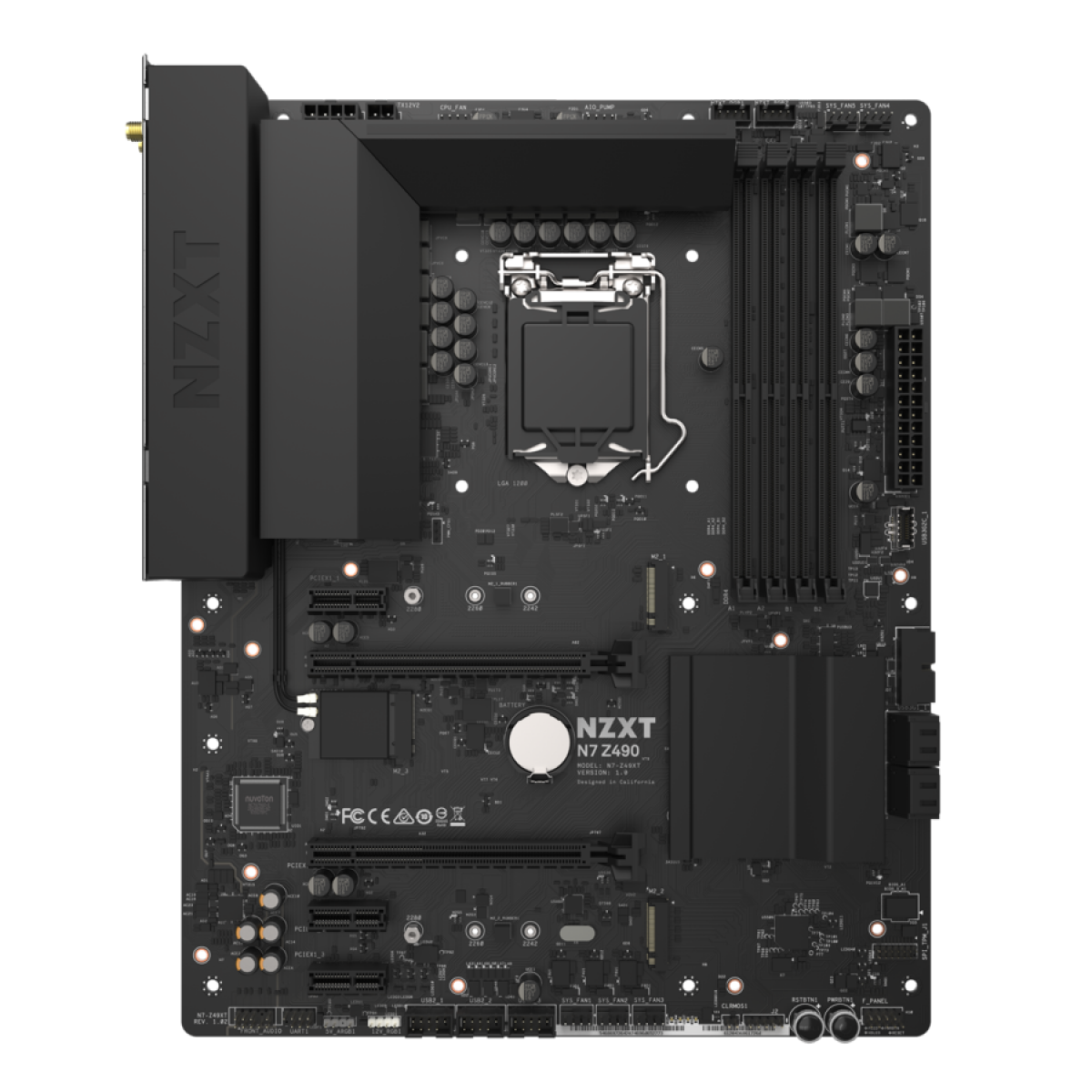 Placa Mãe NZXT N7 Z490, Chipset Z490, Intel LGA 1200, ATX, DDR4, White, N7-Z49XT-W1