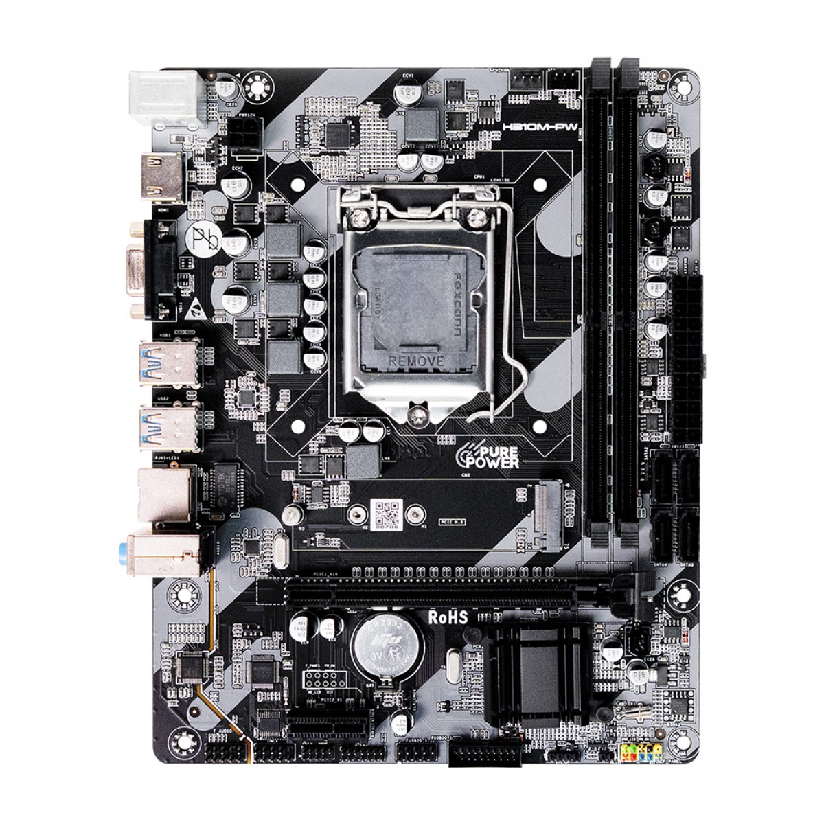 Placa Mãe Pure Power H310M-PW, Chipset H310, Intel LGA 1151, M-ATX, DDR4, PP-MB-I310MD4
