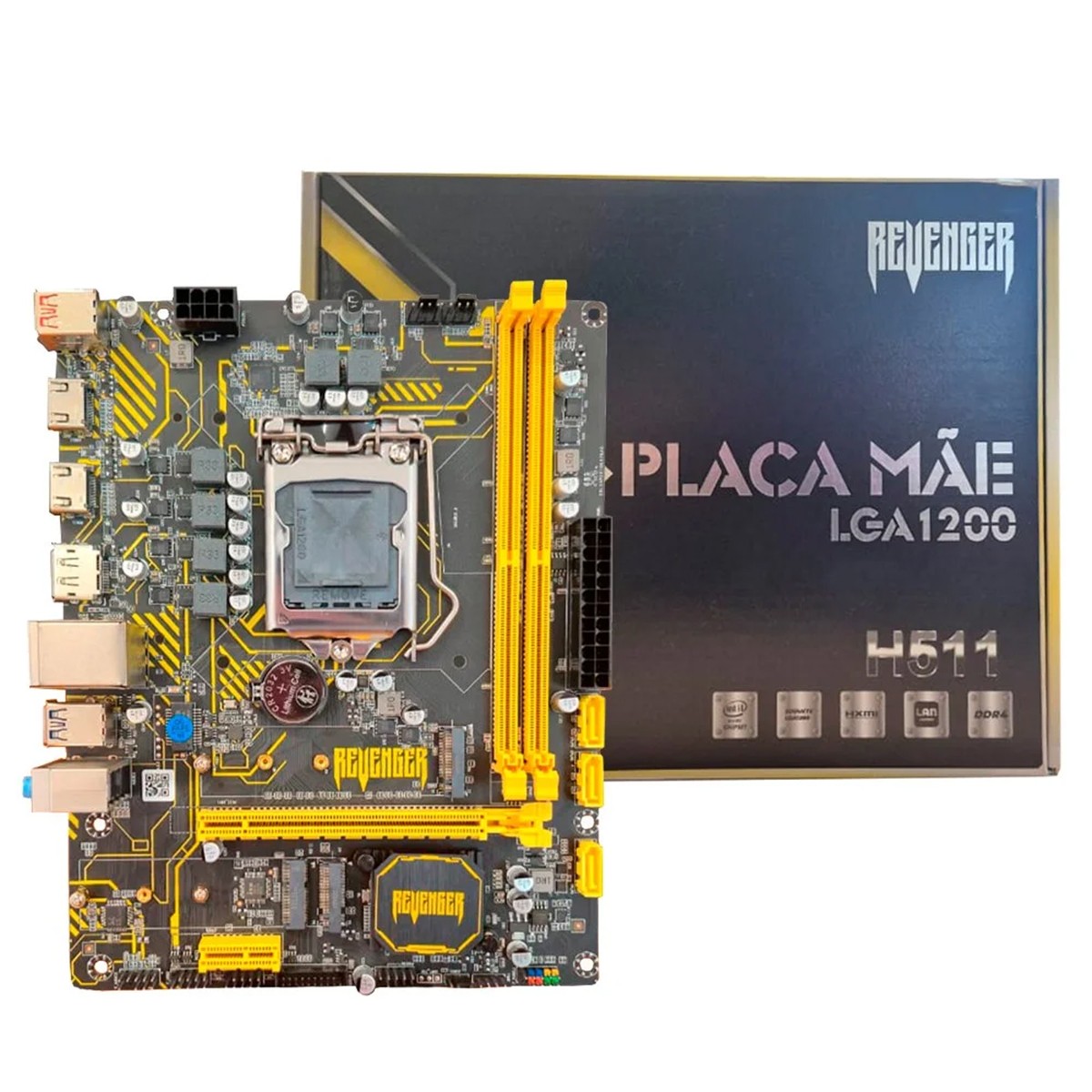 Placa Mãe Revenger G-H511, Chipset H511, Intel LGA 1200, MATX, DDR4