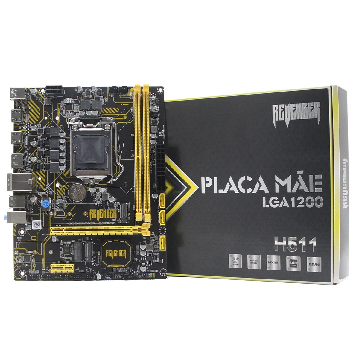 Placa Mãe Revenger G-H511, Chipset H511, Intel LGA 1200, MATX, DDR4