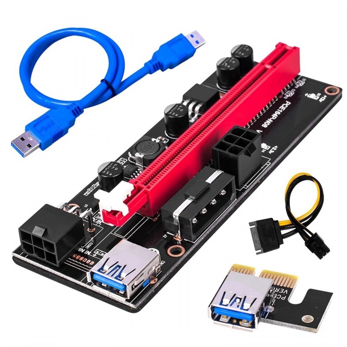 Placa Riser Card, USB 3.0, PCI-E 1XTO16X, PCIE164P-N08 VER009S