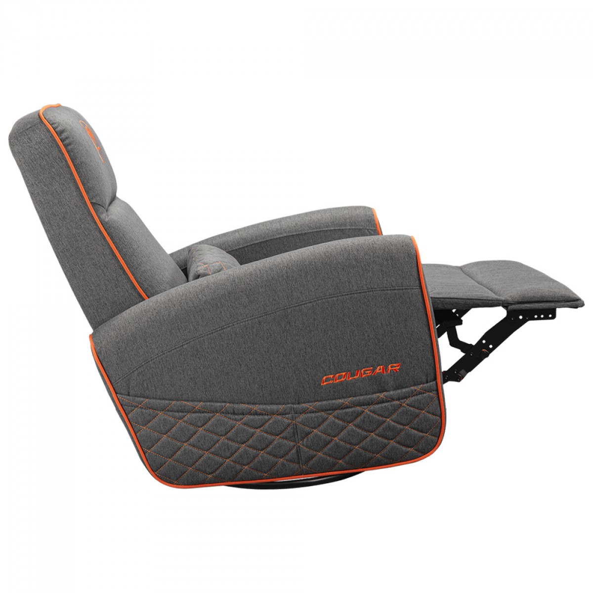 Poltrona Gamer Cougar Fidom, Reclinável, Tecido, Cinza e Laranja, 3MFDFGRO.0001