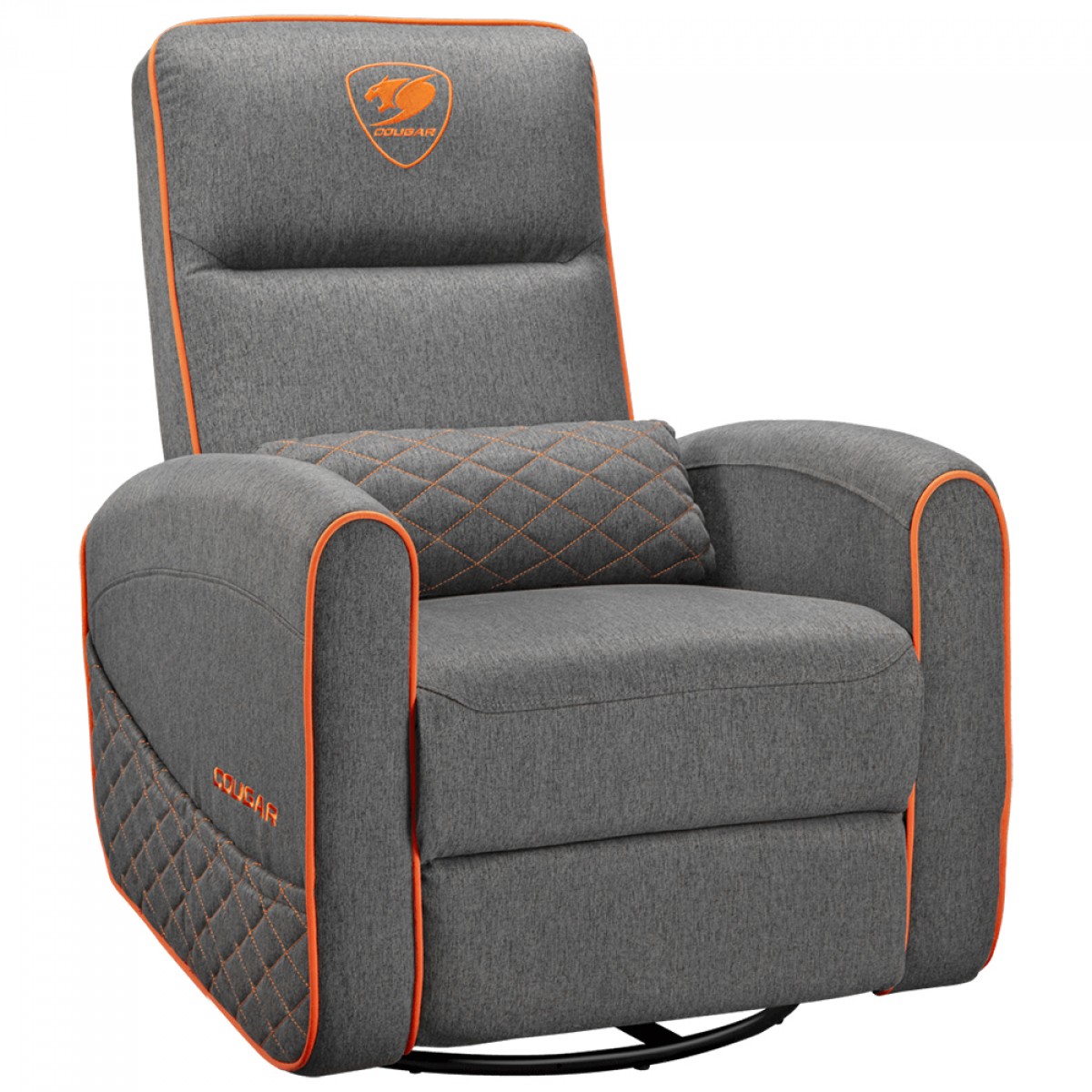 Poltrona Gamer Cougar Fidom, Reclinável, Tecido, Cinza e Laranja, 3MFDFGRO.0001