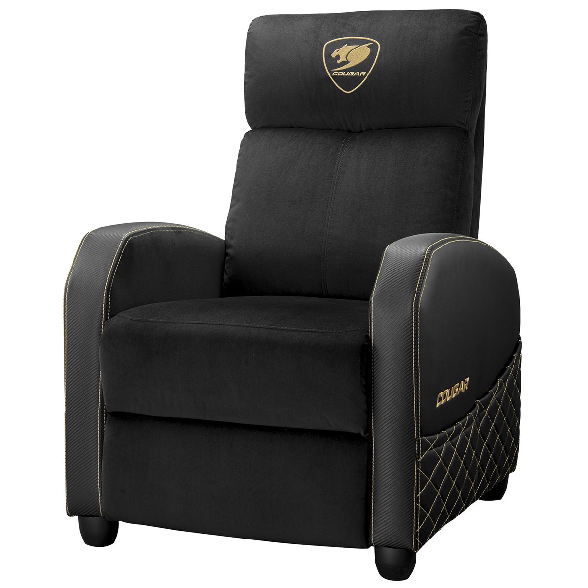 Poltrona Gamer Cougar Ranger Elite Gold, Reclinável, Tecido, Preto e Dourado, CGR-RAE-GLB