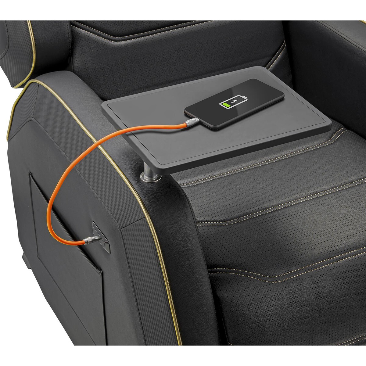 Poltrona Gamer Cougar Ranger Pro Royal, Reclinável, Porta de Carregamento USB-C, Preto/Amarelo, 3MRGPGLB.0001