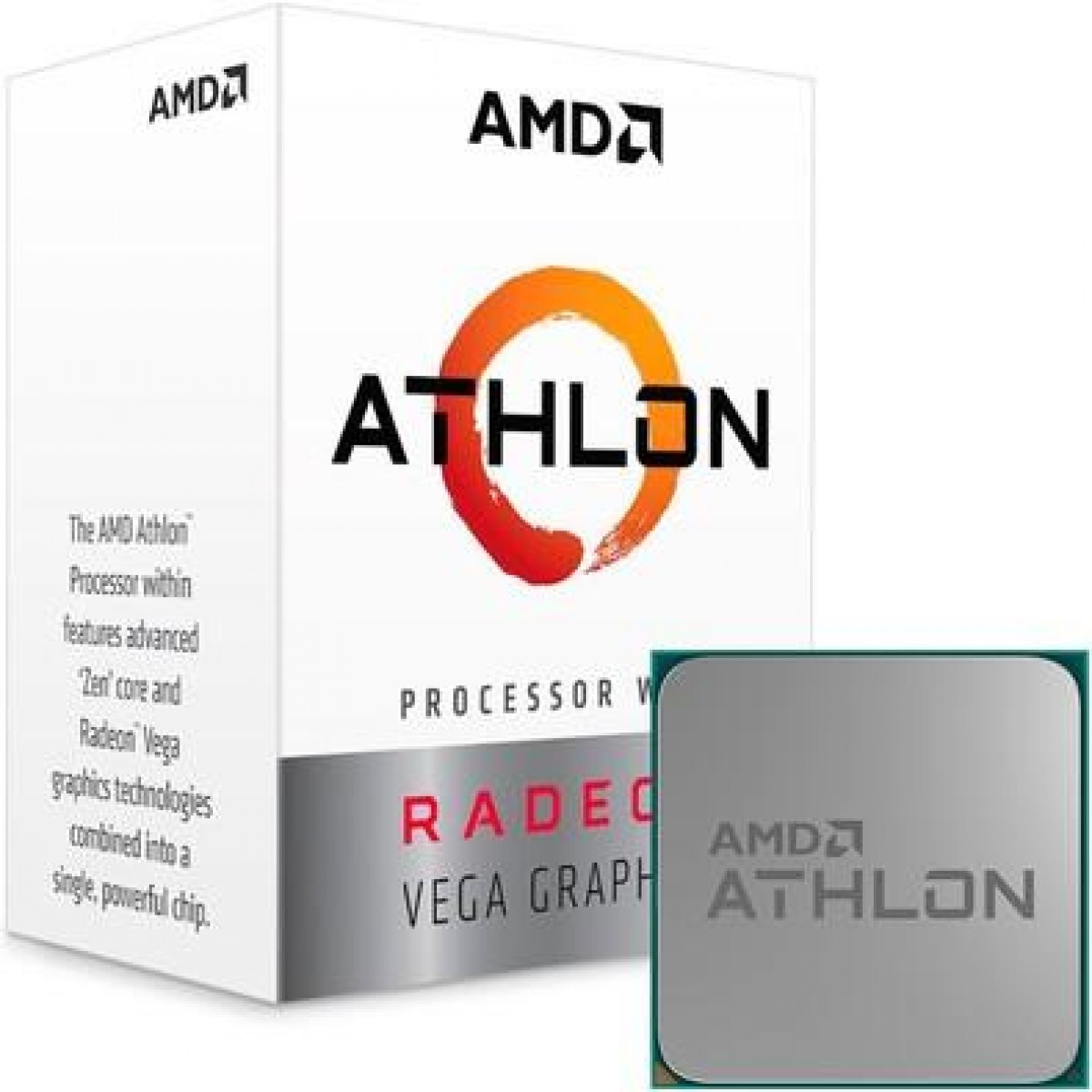 Processador AMD Athlon 3000G 3.5GHz, 2-Cores, 4-Threads, 4Mb Cache, AM4, YD3000C6FHBOX - Open Box