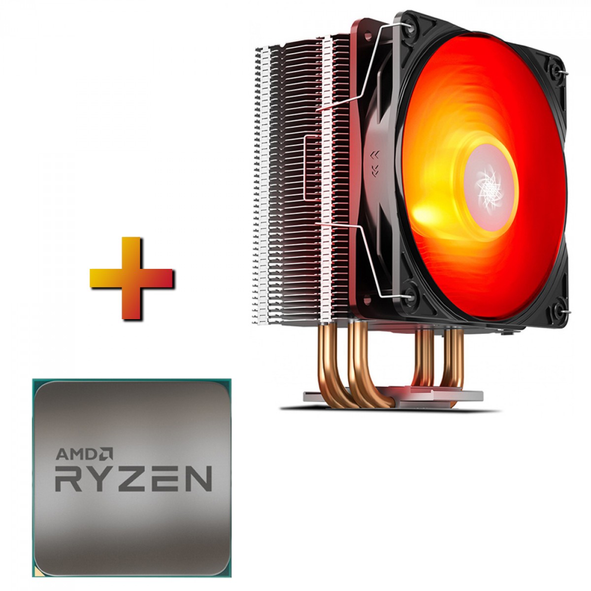 Processador AMD Ryzen 5 PRO 4650G 3.7GHz (4.2GHz Turbo) + Cooler DeepCool Gammaxx 400 V2 Red